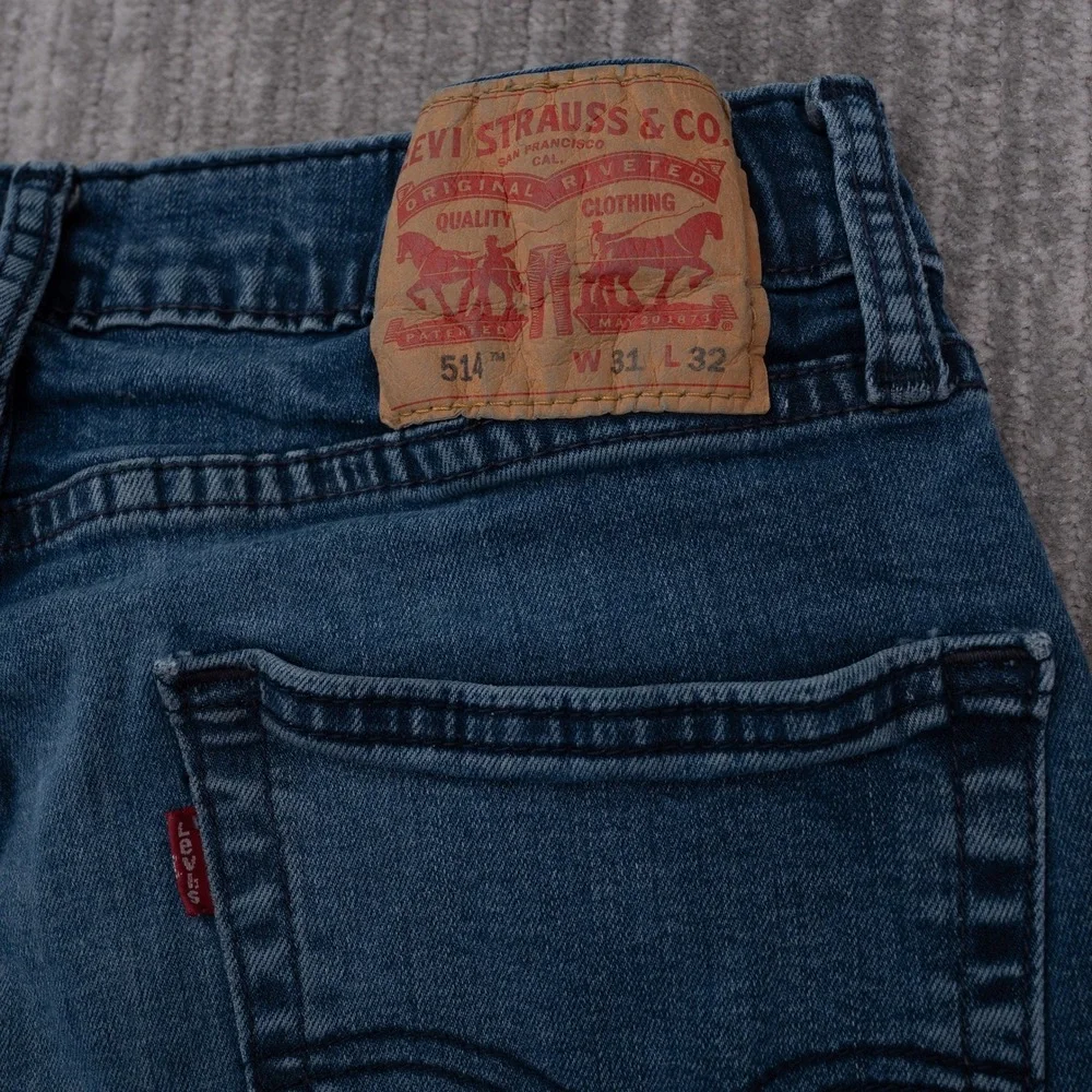 Levis 514 Straight Fit Jeans Mens 31x32 Fit 29x31 Blu Stretch Denim Pants